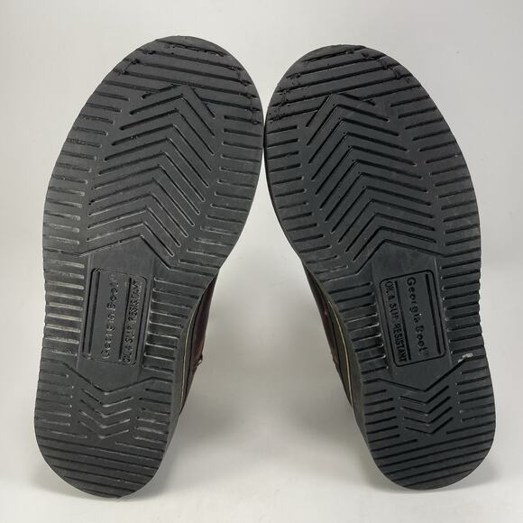 Georgia Boot Low Romeo Mens Size 7.5 Brown Leather Slip On Work Boots, Casual - Picture 6 of 12